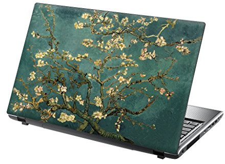 TaylorHe 13-14 Autocollants en Vinyle coloré avec Motif pour Ordinateur Portable (34cm x 23,5cm) Laptop Skin Almond Blossom Floral