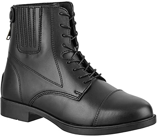RL24 - Jodhpur Reitstiefelette Companion BZ Lace Kunstleder Schwarz 29-46 | Stiefelette zum Reiten – mit Schnürung auf der Vorderseite