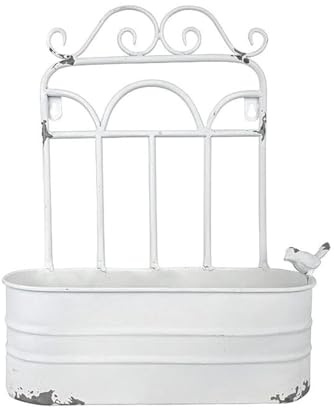 All Chic Metall-Wand-Pflanzgefäß, Garten-Ornamente, Vintage-Stil, Weiß, für den Garten, an der Wand aufgehängt