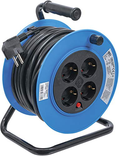 BGS 3360 | Kabeltrommel | 15 m | 3 x 1,5 mm² | 4 Steckdosen | Thermo-Schutzschalter | 4 x Schutzkontakt | 230 V | für trockene Räume