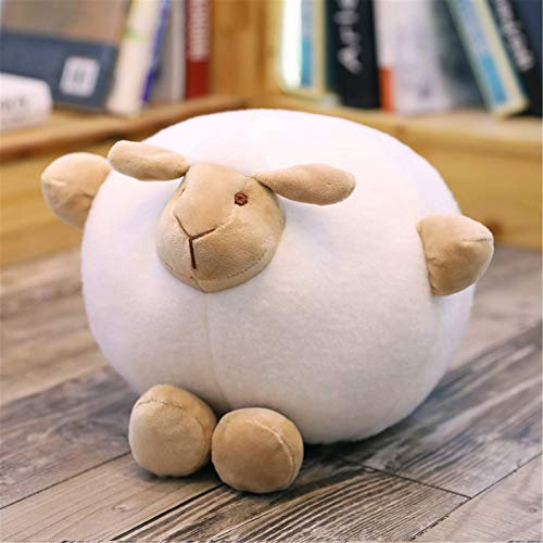 SWECOMZE Kuschelkissen Schaf Kuschel Kissen Plüsch Tier Deko Dekokissen Lamm Lämmchen Plüschtier Stofftier Kuscheltier für Mädchen, Jungen & Babys (Weiß,25cm)