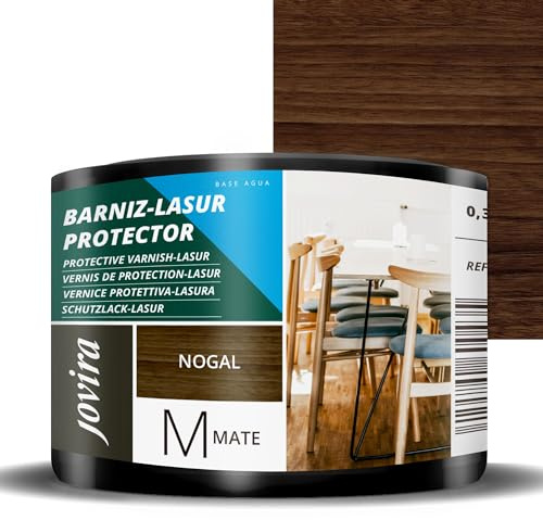 JOVIRA PINTURAS Lack-Lasur Matt Schutzlack auf Wasserbasis. Dekoriert und schützt Holz. (375 Milliliter, Wallnussbraun)