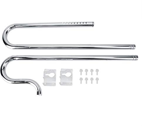 Juego de Tubos de Acero Inoxidable para Filtro de Entrada y Salida de Agua para Acuario, desnatador de Superficie de Agua, Tubo de Metal con Forma de Lirio sin película desengrasante de 12/16 mm