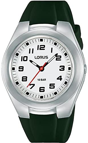 LORUS Unisex Analogue Quartz Watch with Silicone Strap, Black