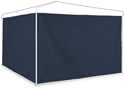 Relaxdays Seitenteile für Pavillon, 2er Set, 3x2 m, wasserdicht, ohne Fenster, Klettverschluss, Kunststoff, dunkelblau