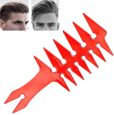 Peine de dientes anchos para hombre, diseño doble cara rojo | Tecnología Smooth Glide, ABS duradero, puntas redondeadas suaves, portátil para bigote y aceite