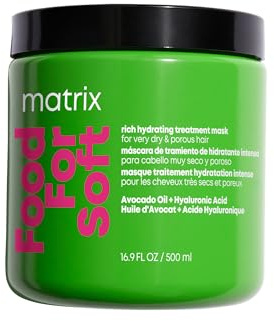 MATRIX Food For Soft Rich Hydrating Hair Mask - Deep Conditioner For Dry & Brittle Hair, Adds Shine & Softness, With Avocado Oil & Hyaluronic Acid, Replenishes Moisture