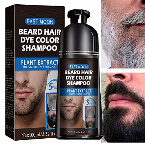 Dous Bartfärbe-Shampoo Für Männer,Shampoo Zur Entfernung Von Weißgrauem Bart,schnelle Schwarze Farbe, Bartpflege Für Männer Schafft Das Aussehen Eines Dickeren, Volleren Barts 100 l
