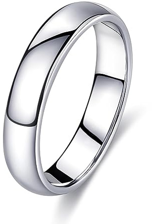 FUNEIA Bague Homme Femme Argent Acier Inoxydable Bague Alliance Anneau de Mariage Simple et Poli Bague de Fiançailles Largeur de 1-8mm Bijoux Bague Fille Ado Taille 52/54/57/60/62/65/67