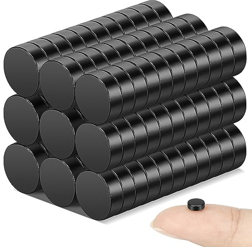 Wukong Nero Magneti al neodimio, 5x2mm - 100 pezzi Piccole Calamita Extra Forti Mini Magnet per Frigo, Lavagne, Artigianato, Mappe, Decorazioni