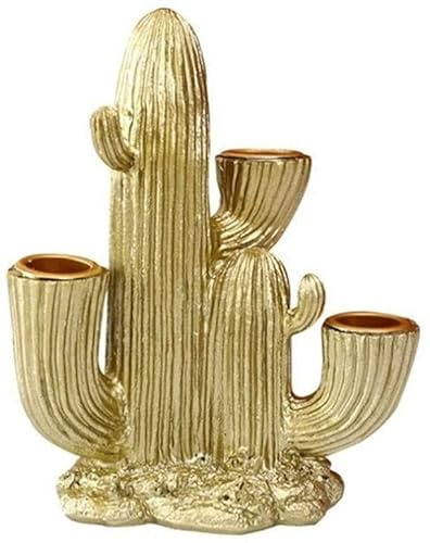 UWALLS Candle Holder Candle Holder Candle Stand Resin Candle Holder Modern Creative Cactus Shape Candlestick Romantic Dinner Home Decoration Desktop Decoration (Color : A)