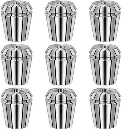 Juego de pinzas ER25, portabrocas, pinza ER25 de 3-6 mm, 8 mm, 10 mm, 12 mm, 14 mm, 16 mm, pinza de resorte ER-25 para máquina de grabado CNC y portaherramientas de torno de fresado, 9 piezas