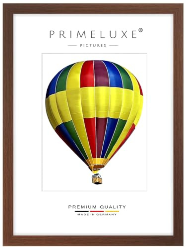 PrimeLuxe Holz Bilderrahmen 31 x 41 cm (Bildmaß) in Wenge Braun | Farbe und Größe wählbar | Rahmen für Poster | Puzzle | Foto collage | MADE IN GERMANY