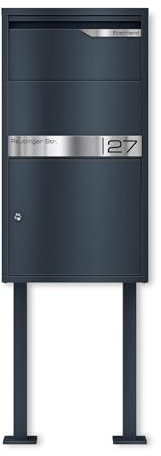 Metzler® boîte à Colis sécurisée avec Support au Sol et clapet antivol RAL 7016 Gris Anthracite réception sans Contact Design Durable Gravure Personnalisable 10 Ans pièces détachées Avalon