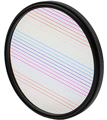 Kaleidoskop-Glasprisma, Fotografie-Requisiten, Regenbogen-Blau-Streifenfilter, für Einzigartige Effekte in Charakteren, Landschaften, Nachtszenen, Optisches Glas 77 Mm/82 Mm