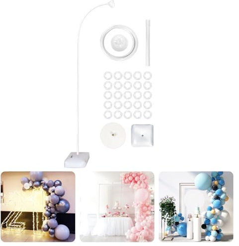 Supporto regolabile per arco di palloncini da 2,7 m, kit per arco a metà palloncino con base per pavimento (bianco)