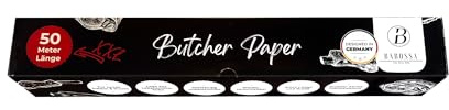BABOSSA® XXL Pink Butcher Paper 60cm x 50 Meter | BBQ Metzgerpapier für Grill und Fleisch | Grillpapier für Gasgrill & Kohlegrill | Zartes Fleisch & knuspriger Rand | Kraftpapier | 50 Meter