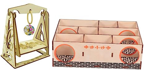 Parliky 2stücke Hamster Labyrinth Haus Natürlicher Versteckplatz Für Kleine Haustiere Kompakt Und Leicht Zu Reinigen Für Hamster Zwerghamster Und Gerbils