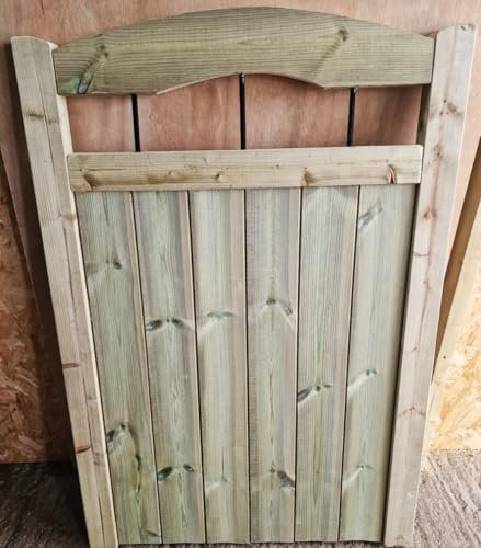 MD Carpentry Workshop Wooden Garden Doom Gate Pedestrian Gate, Pressure Treated, 3ft 90cm, Green, Wood