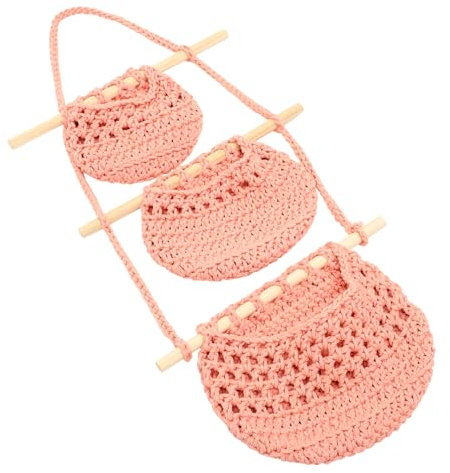 Cabilock Cesta Colgante De 3 Niveles Tejida Almacenamiento Decorativa Para Hogar