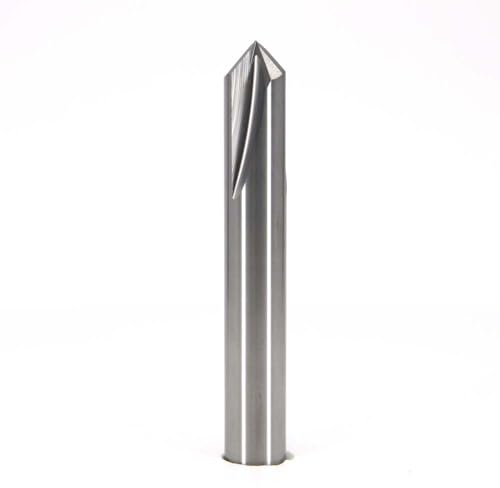 VHM Fasenfräser 60 Grad, 90 Grad, 120 Grad für Holz, Aluminium, Kunststoffe, blank, Entgrater, CNC Fräser, 3 Schneiden / 3 Zähne, Vollhartmetall (90 Grad, D = 6 mm)
