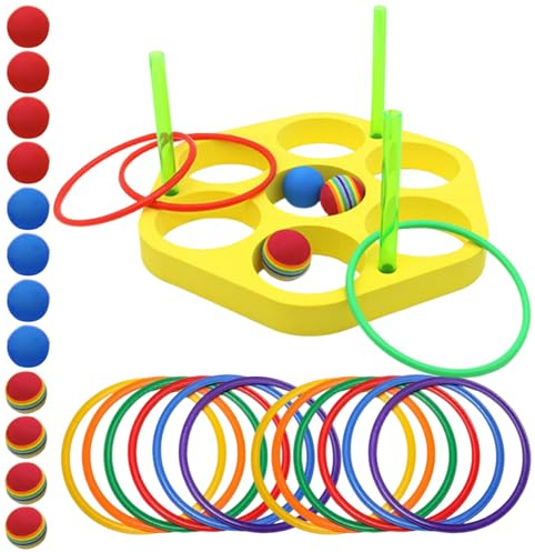 Pool Ring Throw Games - Palle di Schiuma Galleggianti per Bambini Sport Acquatici,attività Acquatiche con Palline E Forme Geometriche per Bambini E Adulti in Famiglia