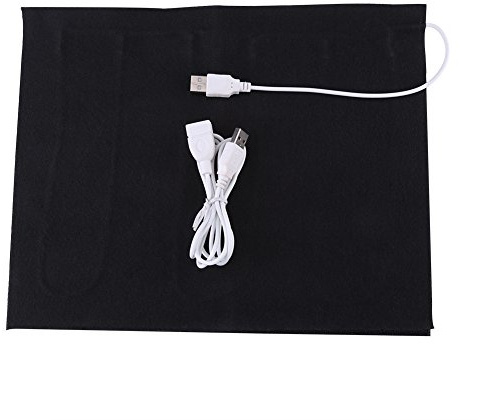 USB Electric Carbon Faser Erwärmung Teil, 5 -V -Stoffheizkissen für Kleidung Sitztierwärmer mit Verlängerung USB -Kabel Ausgestattet