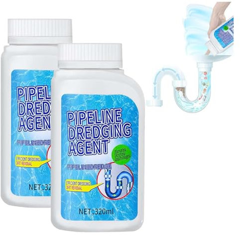 Delighteal - Detergente per tubi di scarico, agente di dragaggio per tubazioni, potente agente di dragaggio per tubazioni di cucina e servizi igienici, scioglie oltre 200 blocchi, rimuove gli