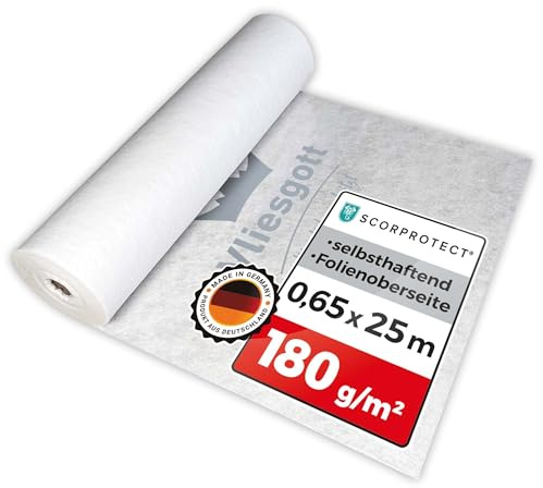 Scorprotect® BSV (bedrucktes) Boden- und Treppenschutzvlies, Abdeckvlies selbsthaftend 0,65 m x 25 m 180 g/m² Folienoberseite