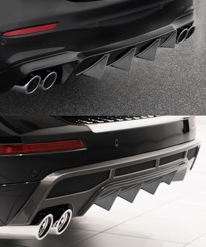 DAWANGHAIJUN 4 Stück Auto Heckstoßstange Spoiler Diffusor für Mitsubishi Eclipse Cross 2017 2018 2019, Auto Shark Heckdiffusorflossen Dreieckiger Heckspoiler Auto Mini Spoiler Wing,15cm/Biegung