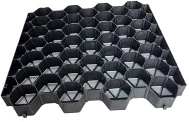 Grilles d'allée en Plastique, grilles de Gravier, Bases de Dalles de Pavage, for aménagement paysager de pentes de trottoirs, parkings, 4 grilles = 1 m²(Black,5cm-16 Pieces)