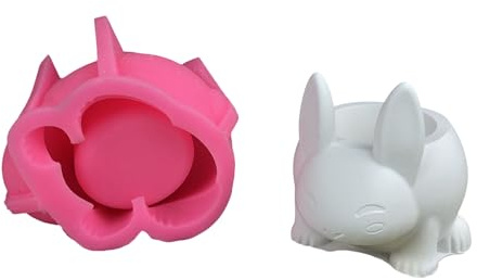 Vasi per piante fatti a mano in silicone flessibile per fioriera in calcestruzzo Creativo Conigli a forma di vaso di fiori stampo flessibile