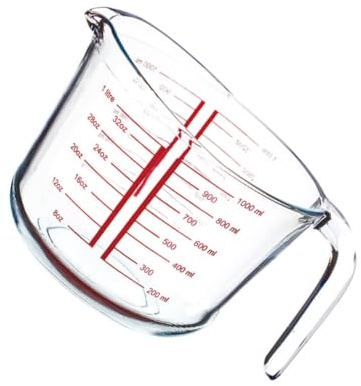 STOBAZA Jarra Medidora De Vidrio Templado 1 Escala Clara Para Cocina Taza Medidora Herramienta Para Hornear Uso Doméstico y Profesional