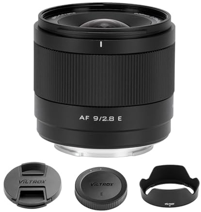 VILTROX AF 9mm F2.8 Air APS-C Objetivo autofocus, ligero y portátil, gran angular con gran apertura y ultra amplio campo de visión de 113,8°, compatible con cámaras Sony E-mount