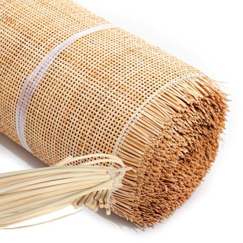 NLUMEC Rejilla Mimbre para Muebles, 60cm de Ancho Ratan Natural Rollo por Metros, Rollo de Correas de Ratán para Silla Gabinete Decoración del Hogar(40x100cm)
