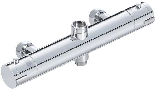 INMOZATA Thermostatic Shower Mixer Bar Two Outlet,Chrome