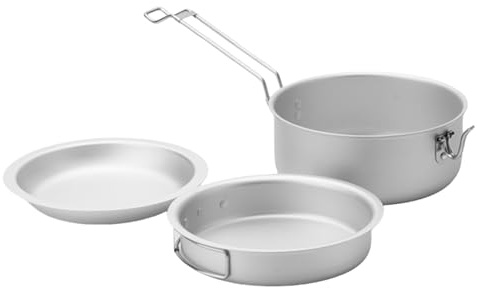 Geavonyg Pentole da Campeggio Antiaderenti per Esterni Padella Ciotola Pentole Cucina Utensili Portatili Picnic E Padelle Set Antiaderente Adulti Utensili Esterno