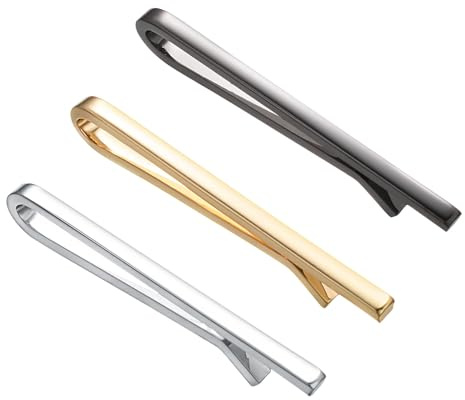 RunootPR 4 Stück Krawattennadel Gold Schwarz Silber Blau Krawattenklammer Herren Set fürs Büro Hochzeit Geschäft Herrenschmuck mit Geschenkbox