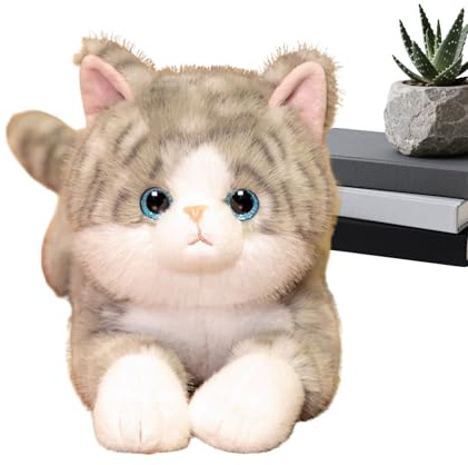 Générique Peluche Gatto, Giocattolo Morbido da 50 cm, Realistico in posizione allungata con texture ultra morbida, per Ragazze Adulte Relax Decorazione Casa Viaggio Sonno