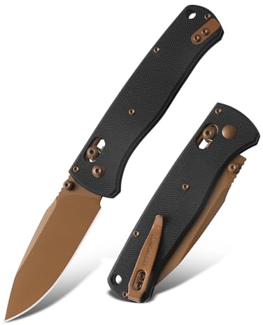 VIRENKNIFE Folding Pocket Knife，Lightweight Pocket Knife 2.95'' 14C28N Steel Blade G10 Handle Small EDC Knife with Pocket Clip,Crossbar Lock，Sharp Camping Survival Hiking Knife Gifts for Men Women