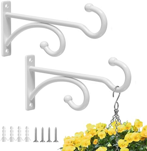 2 Piezas Ganchos para Macetas de 15cm (6 Pulgadas) para Colgar Plantas - Gancho Colgador de Plantas Interior Exterior, Ganchos de Pared para Plantas, Soportes para Colgar Plantas, Cestas, Campanilla