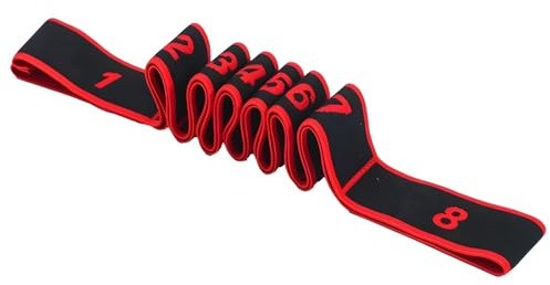 Banda elástica para musculación, 8 niveles, correa de yoga con bandas de hebilla de ejercicio, cinturón de yoga elástico con banda elástica deportiva bandas resistencia para entrenamiento pilates