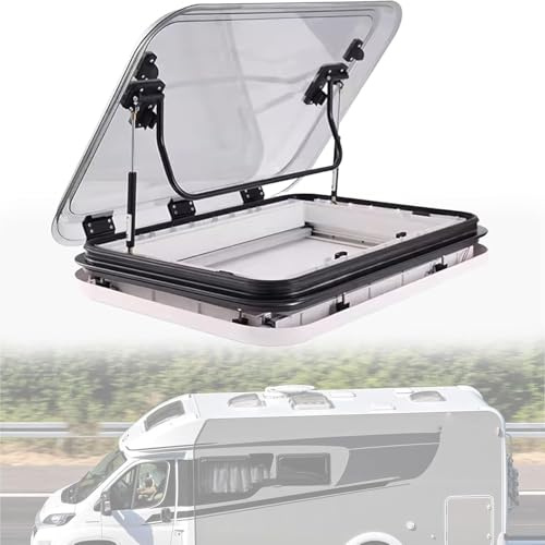 Takventilation för husvagn, 50/70/80 x 50 cm utskuren LED-takfönster för husvagn, med solskydd, UV-skyddad taklucka, för husvagn, takfönster, taklucka 80 * 50cm/31.5 * 19.69in