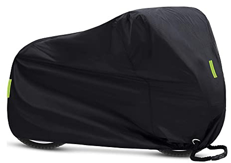 Aramox Telo Copribici, Materiale Oxford Impermeabile, Design Resistente, Strisce Riflettenti, 200 X 110 X 70 Cm per Protezione Bici da Montagna o da Strada (BLACK)