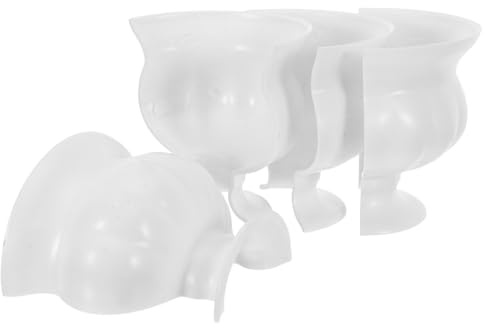 TOMETURE Set di 4 vasi a mezza urna | Vaso da fiori rustico bianco alto 7,6 cm per decorazione da parete | Vaso decorativo a mezza urna per centrotavola di matrimoni e oggetti di scena per dipinti ad