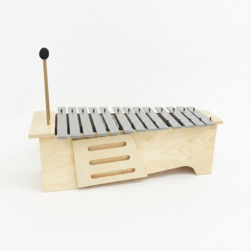 Sdlnklm Metallophon Xylophon Glockenspiel Percussion Tonstab Instrument aus Aluminium mit Rechteckigem Holzrahmen Und Klarer Ansprache mit Mallets für Musikunterricht Übung Training, Mittelton