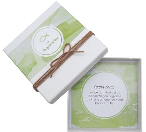 ZauberDeko Geldgeschenk Verpackung Konfirmation MIT Name Grün Fisch Geschenk Gutschein