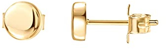 PAVOI 14K Yellow Gold Plated 925 Sterling Silver Tiny Stud Earrings for Women - Dainty Circle Earrings - Hypoallergenic Minimalist Geometric Jewelry Small Gold Studs for Women