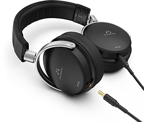 Soundmagic HP1000 Wired Closed Back Over Ear Audiophile Headphones HiFi Stereo Professional Premium Headset Noise Isolating Super Clear wide Soundstage for Musician with detachable Cable Black
