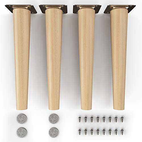 sossai Möbelben i oljebehandlat bokträ CLIF ROUND HMF1 25 cm hög runda rak design för vitrinskåp bord skåp